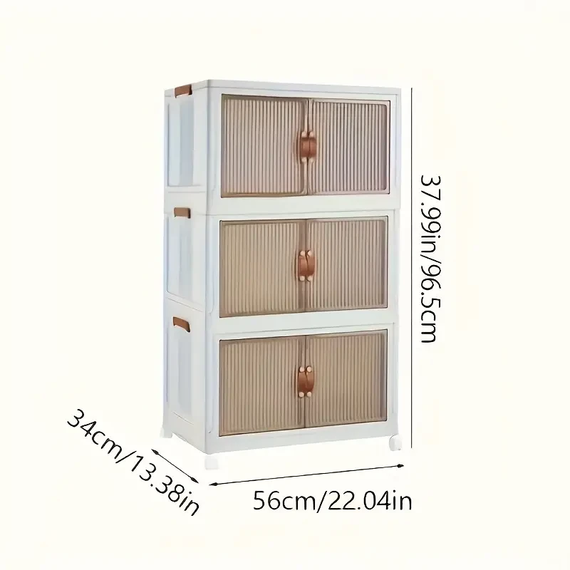 3/4 Layers Big Capacity Folding Storage Box Cabinet - Installation-Free Multi-Layer Plastic Rack