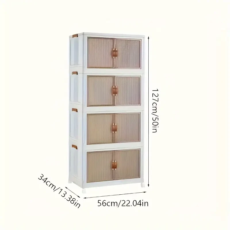 3/4 Layers Big Capacity Folding Storage Box Cabinet - Installation-Free Multi-Layer Plastic Rack
