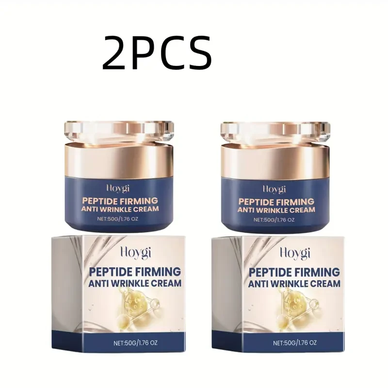 50g*2pcs Peptide Day and Night Cream, Contains Shea Butter, Hyaluronic Acid and Nicotinamide, Moisturizes the Skin, Gentle Formula, Hydrates and Moisturizes