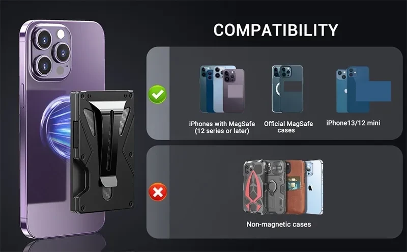 Tracker RFID Anti-theft Swiping Metal Wallet