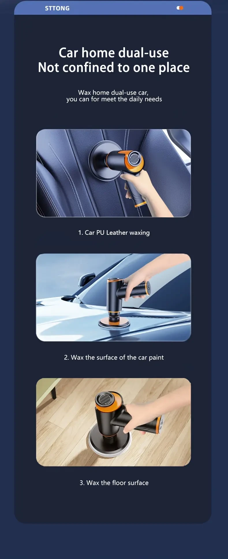 Portable 100W Wireless Car Waxer & Polisher
