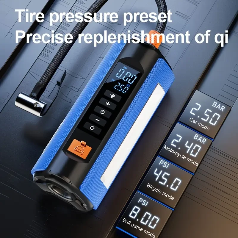 Car Jump Starter Battery Booster Charger Power Bank Tyre Inflator Air Compressor Flashlight