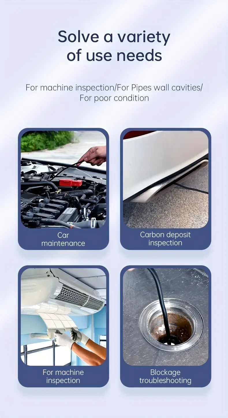 "Explore the INSKAM 4.3-inch Industrial Endoscope  the ultimate inspection tool for vehicle maintenance, machine checks, blockage removal, and more. Featuring a waterproof 8mm HD camera, 2000mAh battery, and flexible cable options. Perfect for New Zealan