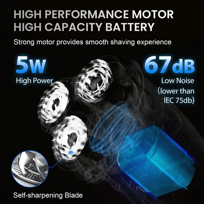 Electric Razor For Men, Dry&Wet 3D Men's Electric Shaver With Pop-up Trimmer, Rechargeable Rotary Shaving Machines, Father's Day Gift For Father Dad Men Husband Boyfriend