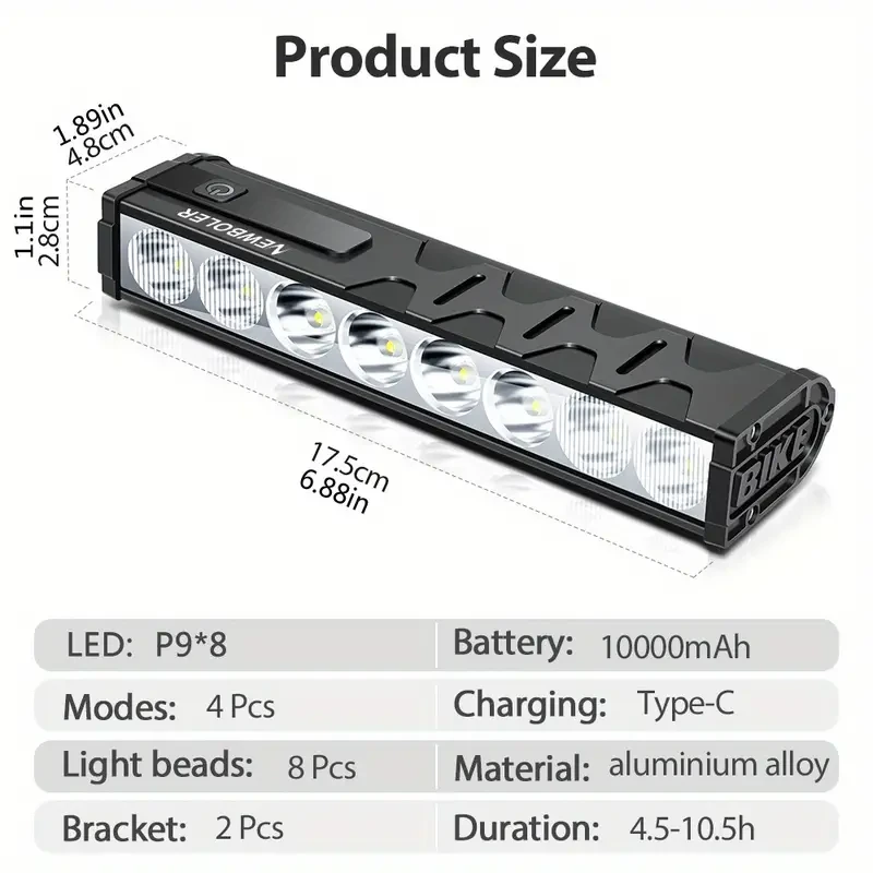 1 Super Bright C-shaped Rechargeable Bike Light
