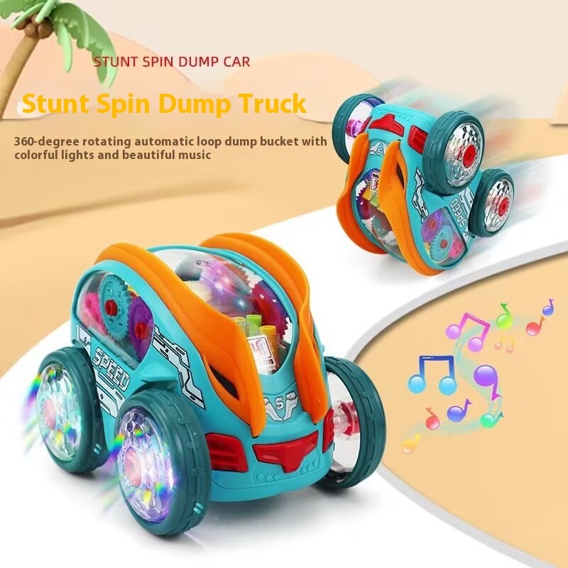 Dynamic Gear-Powered Car with LED Lights