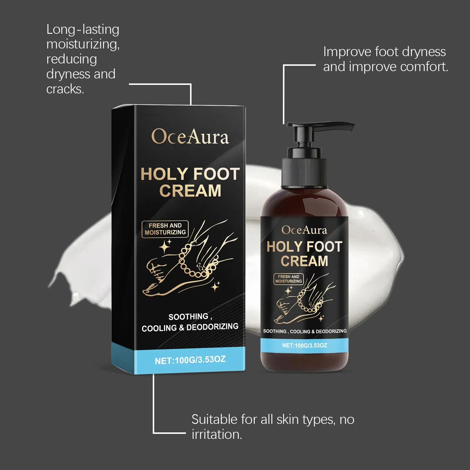 Fresh And Moisturizing Heel Massage Foot Care Skin Foot Neck Cream