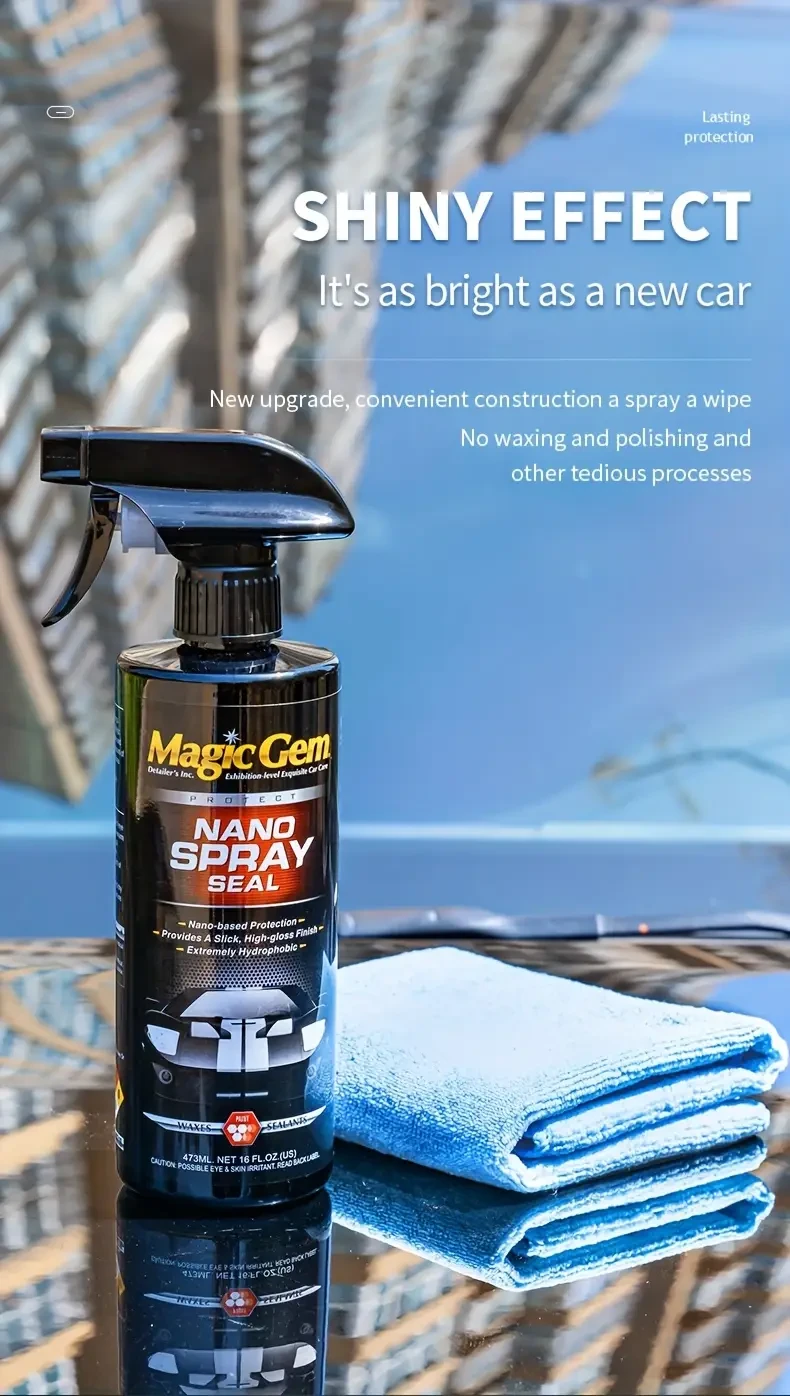 MAGIC GEM Nano Ceramic Car Coating - Hydrophobic Paint Protection Spray, Auto Detailing Wax & Sealant