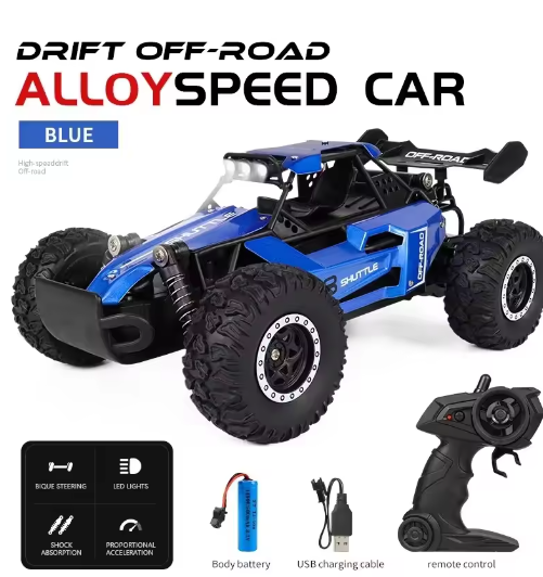 New RC Car 1:16 2WD with LED Light 2.4G 20KM/H High Speed Off-Road Climbing Remote Control Car Toy Gifts for Boys Girls Kids
