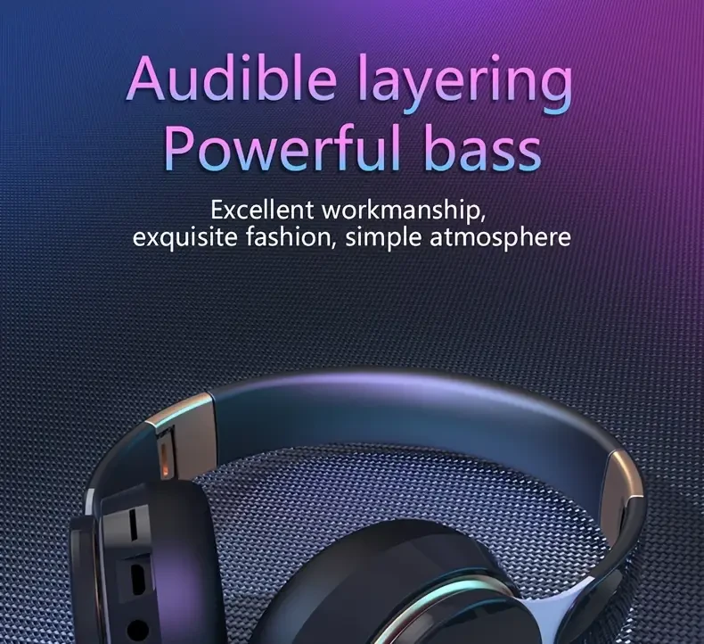 Ultra-Long Battery Life Wireless Over-Ear Headphones with Active Noise Cancellation, Wireless Connectivity, Foldable & Extendable Design for Gaming, Music, and Calls - Includes Charging Cable