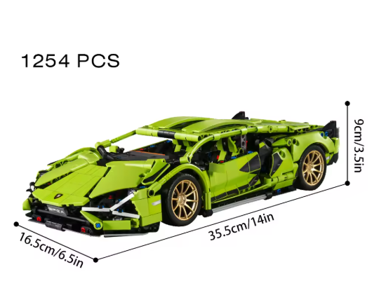Riceblock Technical 1:14 Racing Sport Car Model Building Blocks Bricks MOC City Vehicle Supercar Adult Toy For Boy Children Gift