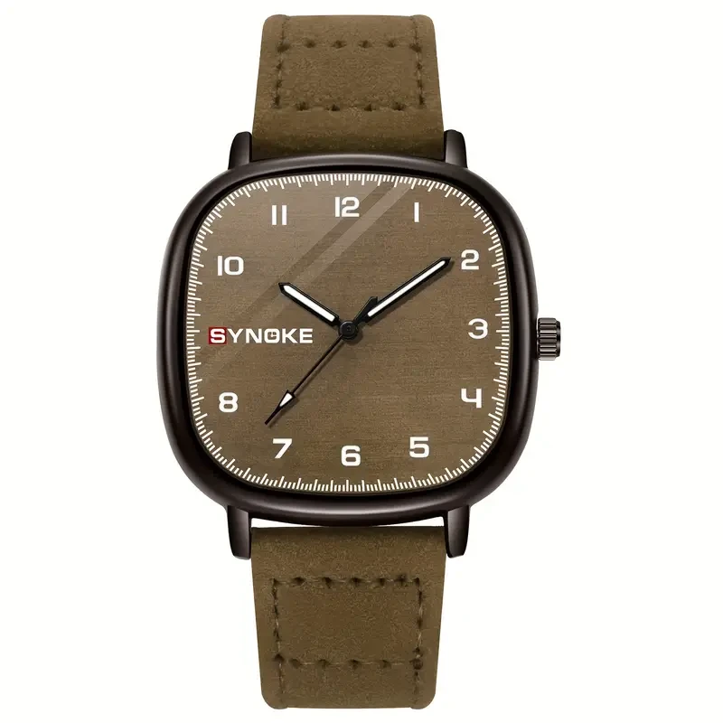 SYNCNOKE Vintage Olive Green Men's Quartz Watch