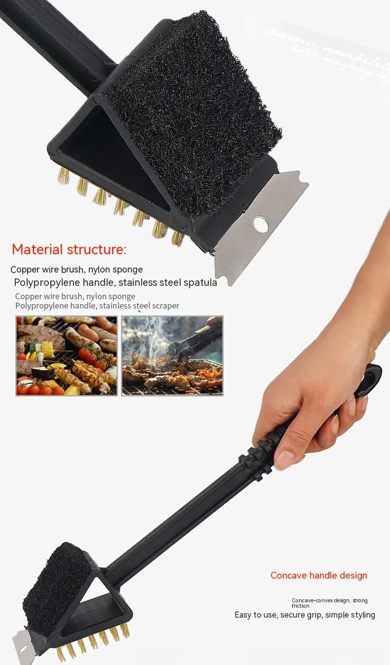 All In One Grill Scraper And Steel Brush Tool