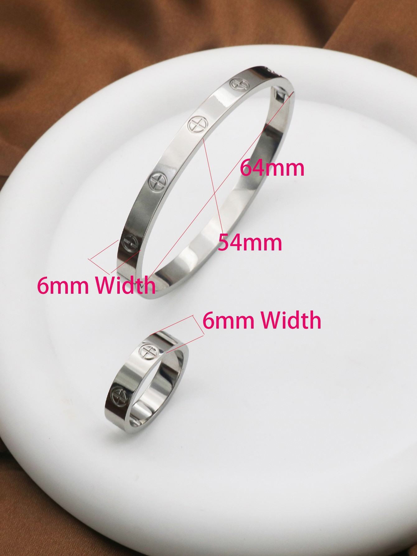 2pcs 6mm Width Fashion Design Couple Bracelets & Bangles