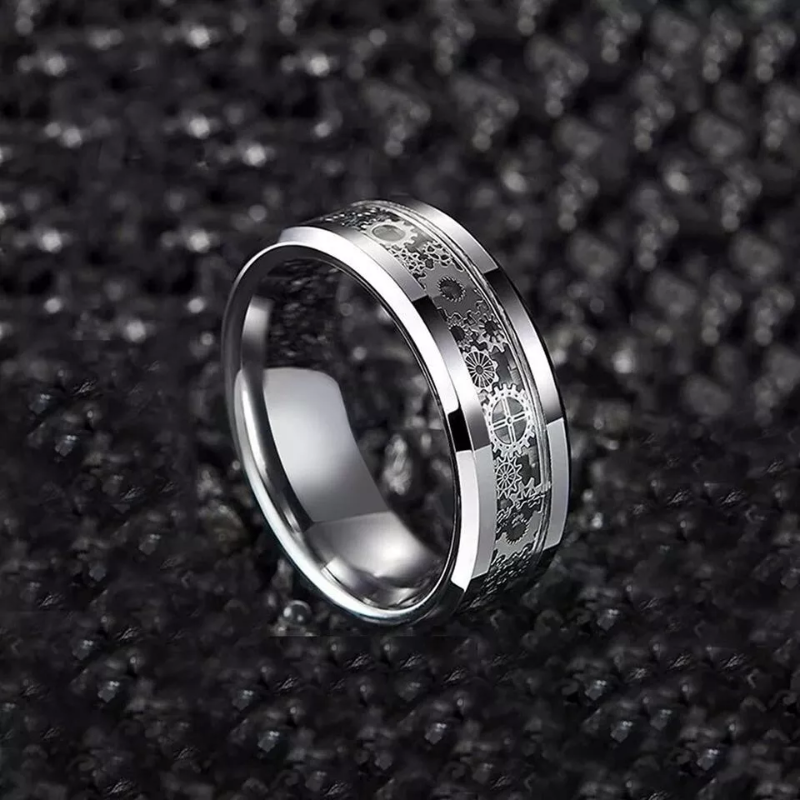 New Fashion Steampunk Gear Wheel Men Stainless Steel Ring