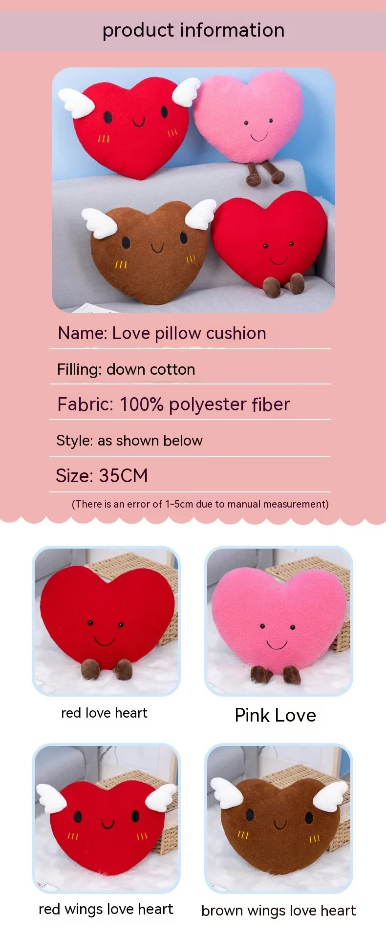 Couple Confession Love Pillow Angel Cushion Pillow Cute Plush Home Decoration