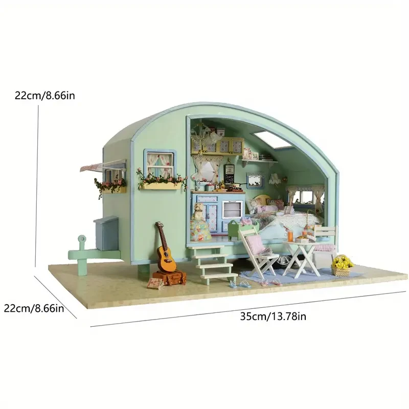Miniature Dollhouse Wooden Craft 3D Puzzle DIY Small House Kit for Making Room Toys