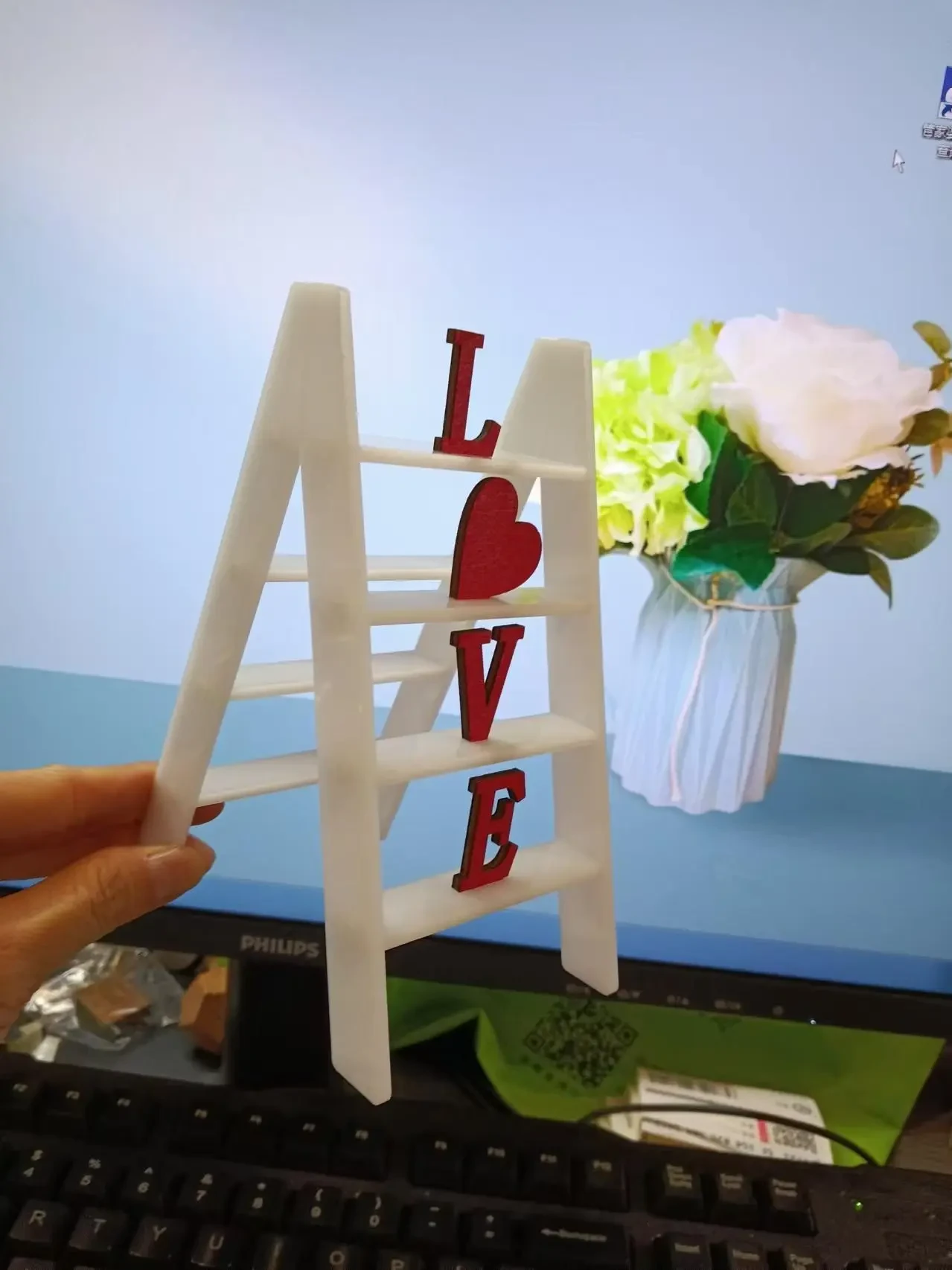 Valentine's Day Wooden Love Ladder Decoration