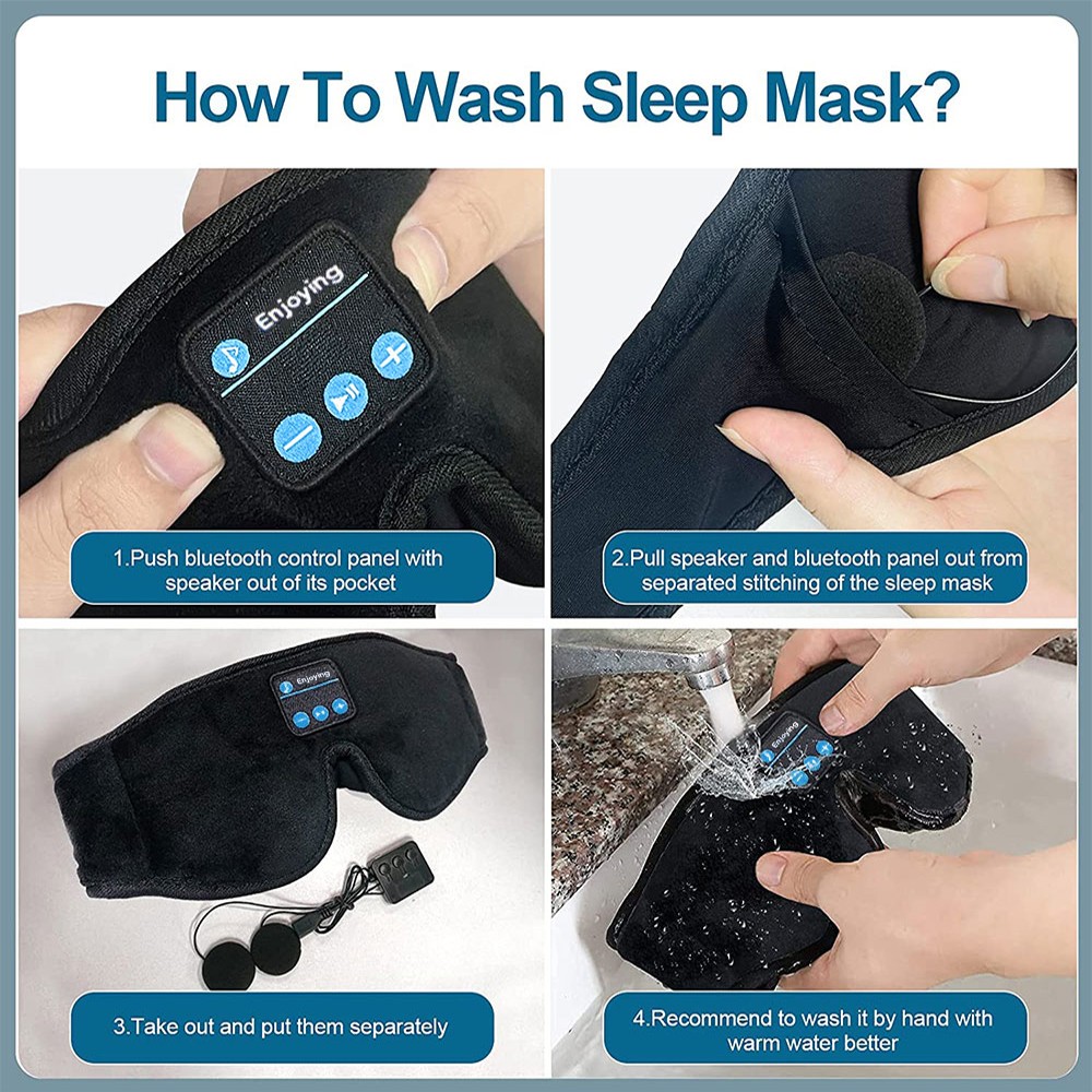 Bluetooth 3D Sleep Eye Mask with HD Speakers - Relaxation & Sleep Aid for Travel & Home