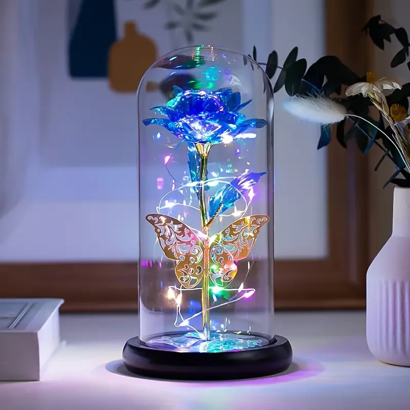 Enchanting LED Rose in Glass Dome - Perfect Gift for Mother's Day, Weddings, Valentine's & More
