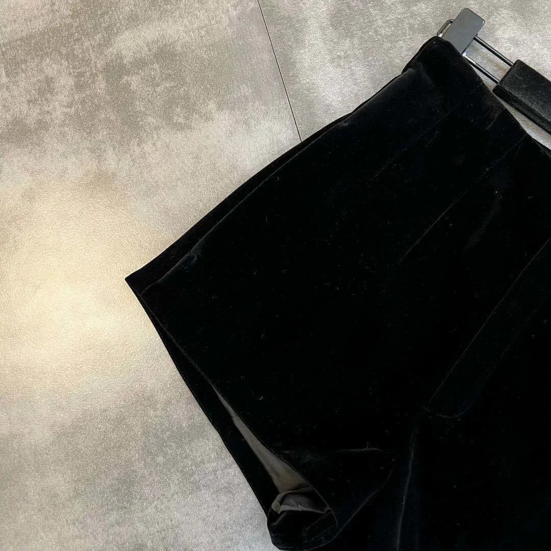 Black Velvet Shorts for Women High-Waisted, Elegant Summer Outerwear