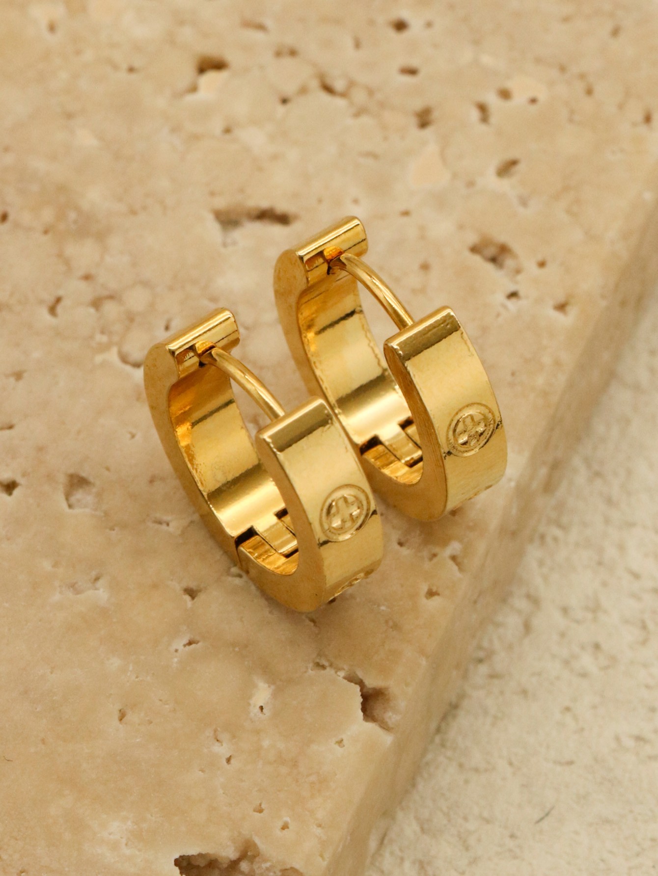 Classic Stainless Steel Cross Earrings - Elegant Womens Ear Loops Jewelry
