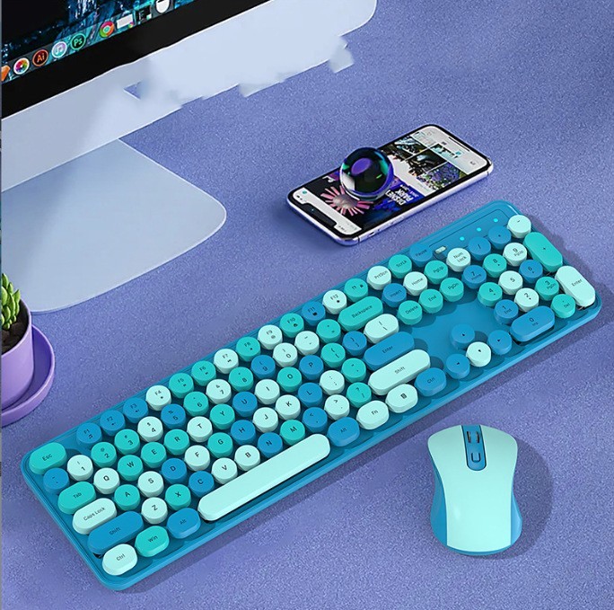 Wireless Keyboard Suit Mute Girl