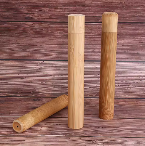 1PC Natural Bamboo Tube Eco-Friendly Toothbrush Case 21cm for Adult Health Oral Hygiene