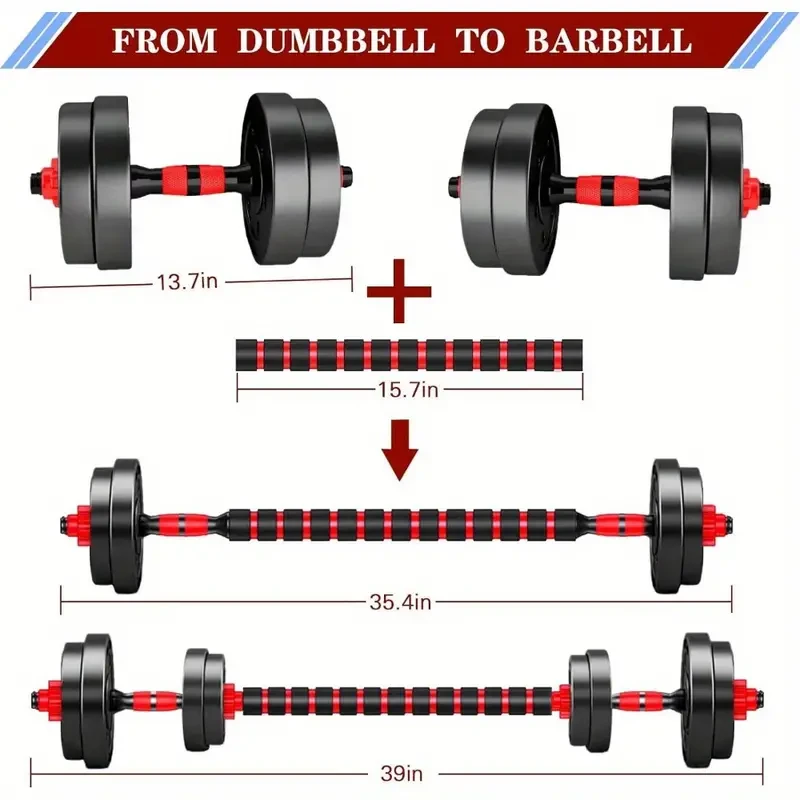 Adjustable Dumbbells Sets - 20/30/40/60/80lbs Free Weights Set of 2, Convertible to Barbell, Lightweight for Home Gym