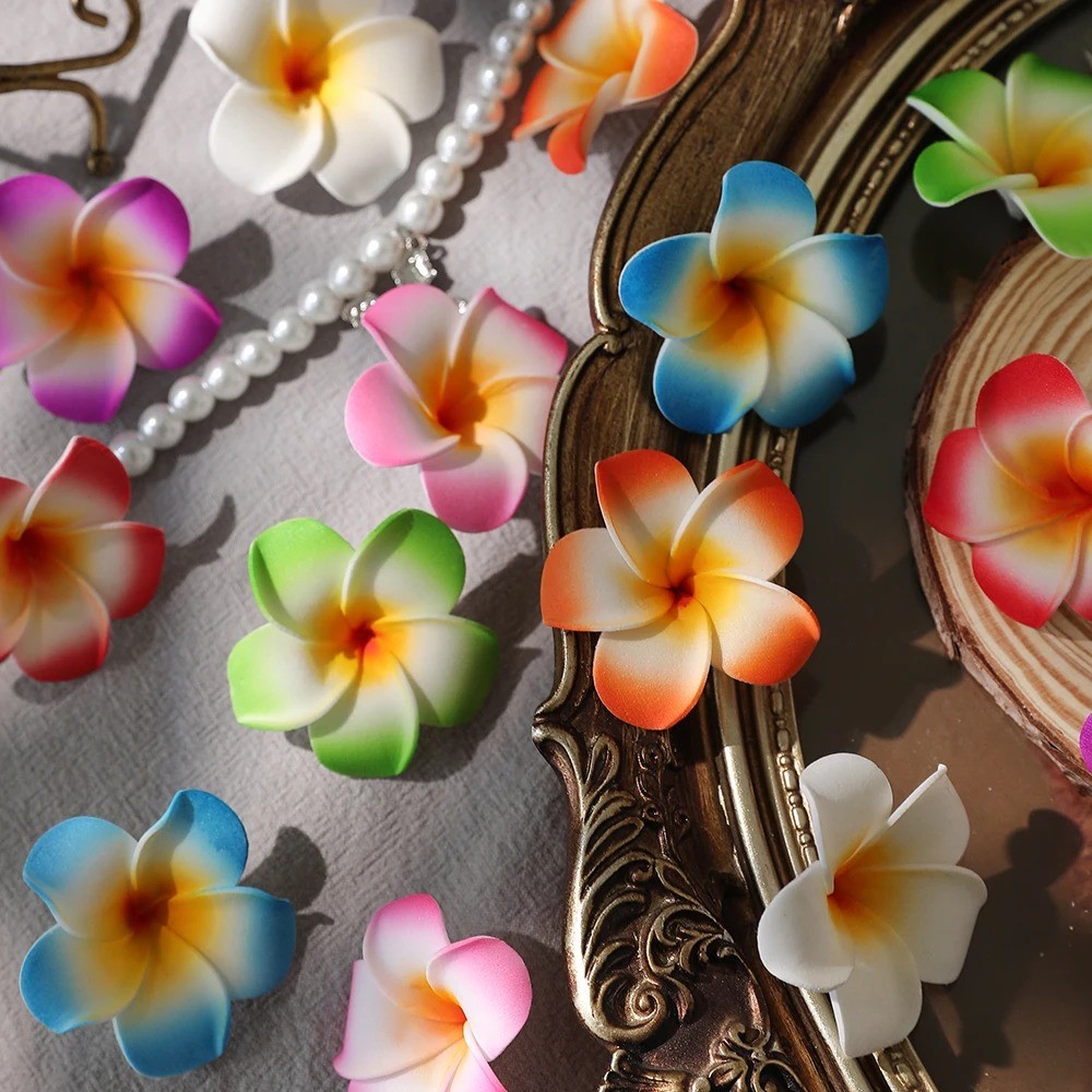 10Pcs Artificial Hawaii PE Foam Flowers 5cm DIY Flower Set