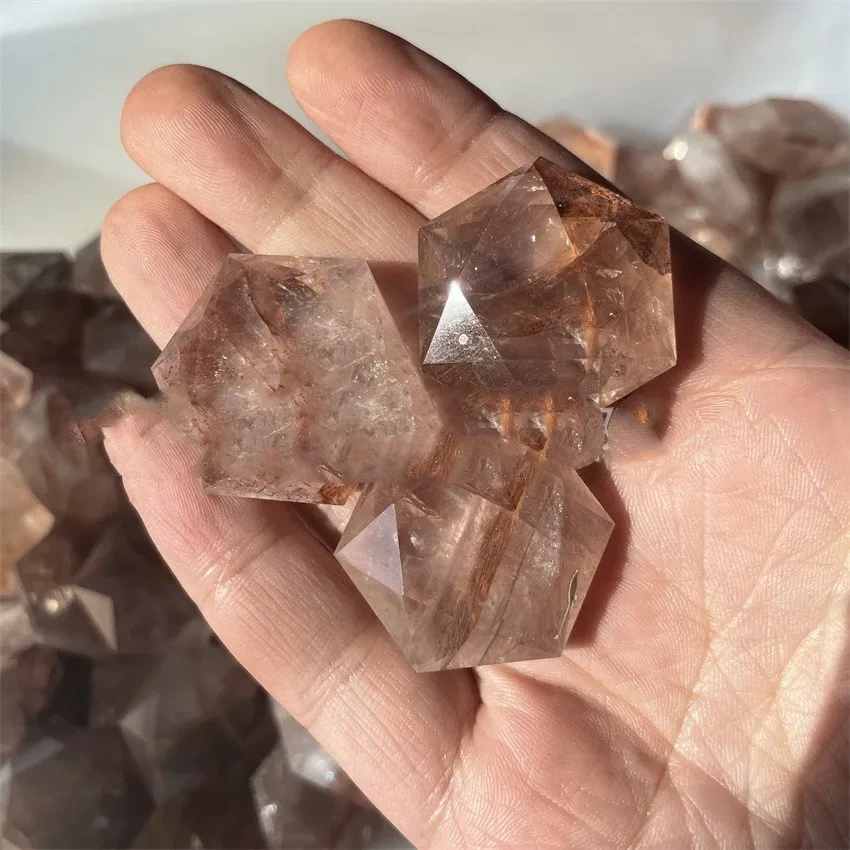 Natural Crystal Stone Polished Six-pointed Star Pendant Ornaments