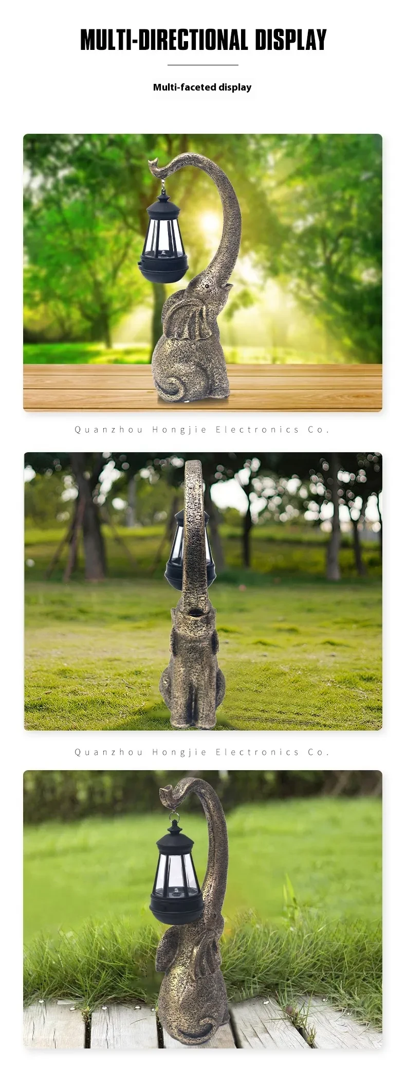 Stone Elephant Resin Atmosphere Lantern Ornament