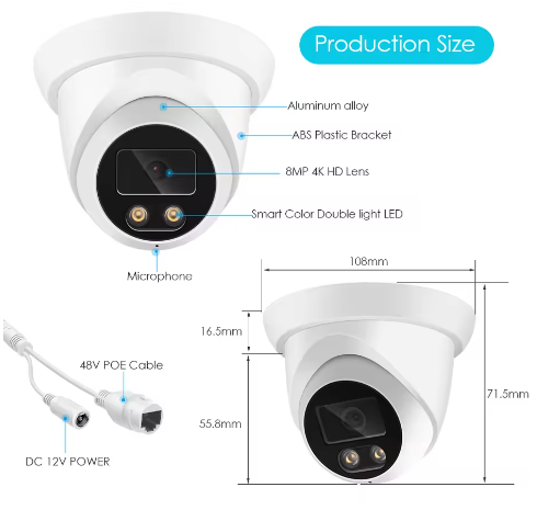 New 4K 8MP IP Camera Audio Outdoor