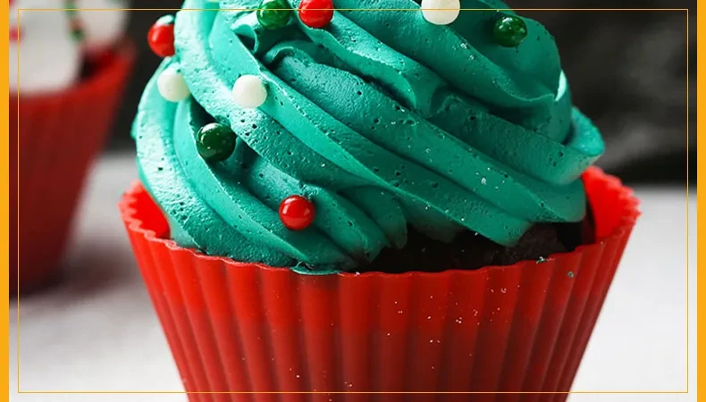 Nonstick Reusable Silicone Cupcake Liners Baking Cups 12 Pieces