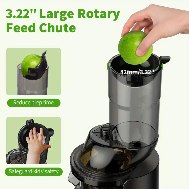AIRMSEN Cold Press Juicer - Slow Masticating with Large Feed Chute