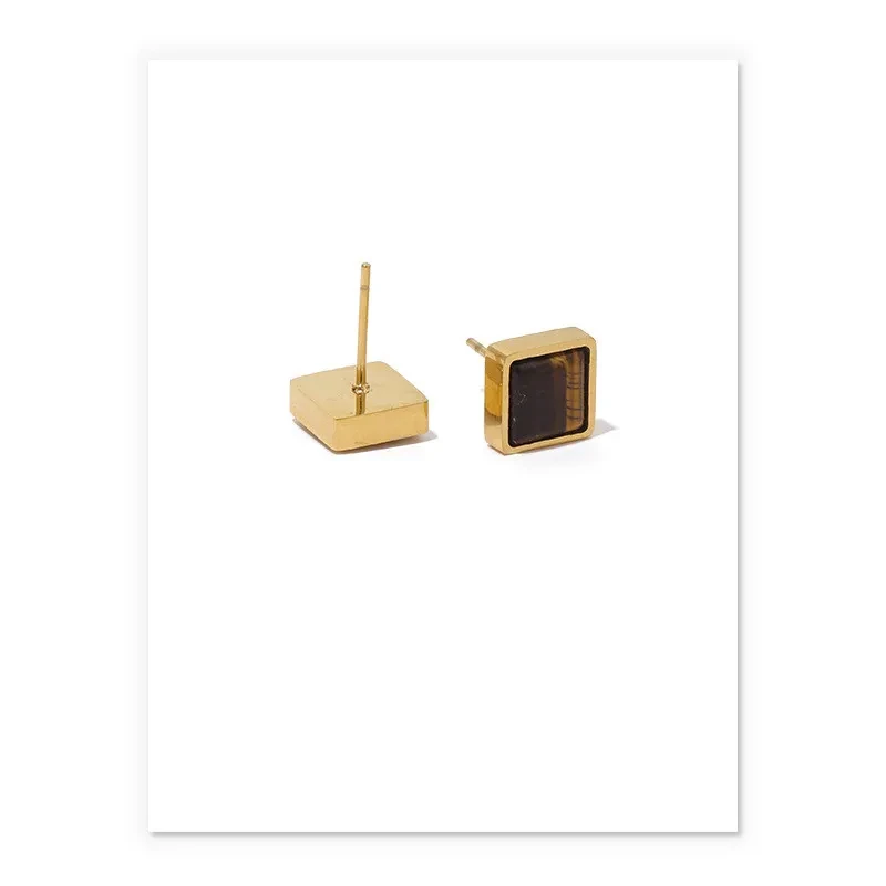 Women's Retro Fashion Minimalism Natural Stone Stud Earrings