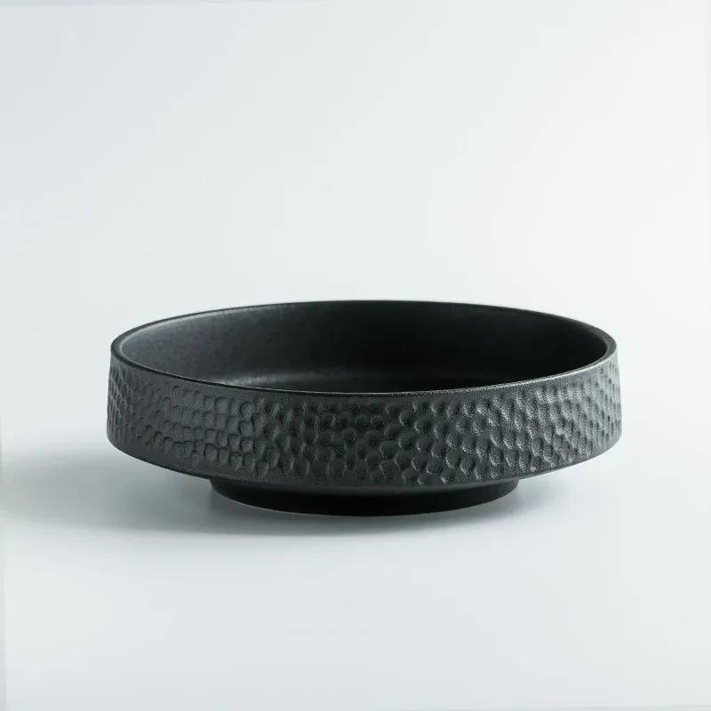 Ceramic Hammered Sushi Deep Plate Fruit Bowl