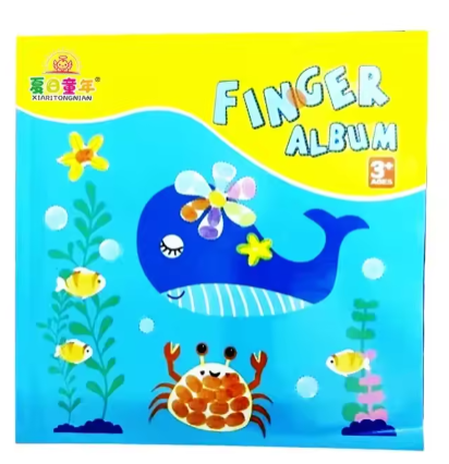 Creativity Finger Painting Set for Kids Drawing Coloring Books Montessori Learning Education Doodle Book Handmade Drawing Toys