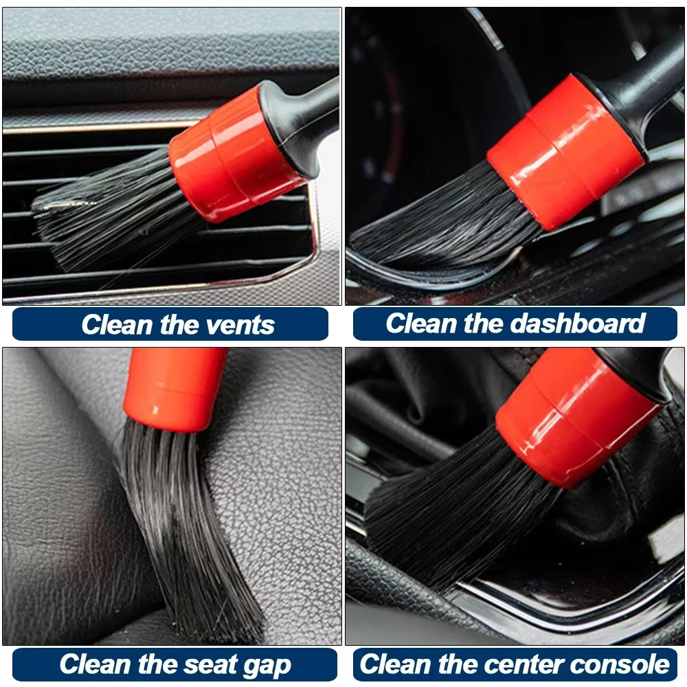 17PCS Car Detailing Cleaning Brushes Kit Brushes For Automotive Cleaning Auto Air Cleaning Electric Drill Brush Cars Dirt Dust Cleaning