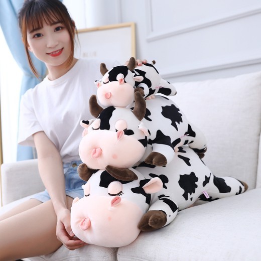 Plush Toy Cute Papa Cow Soft And Bouncy Cow Birthday Gift