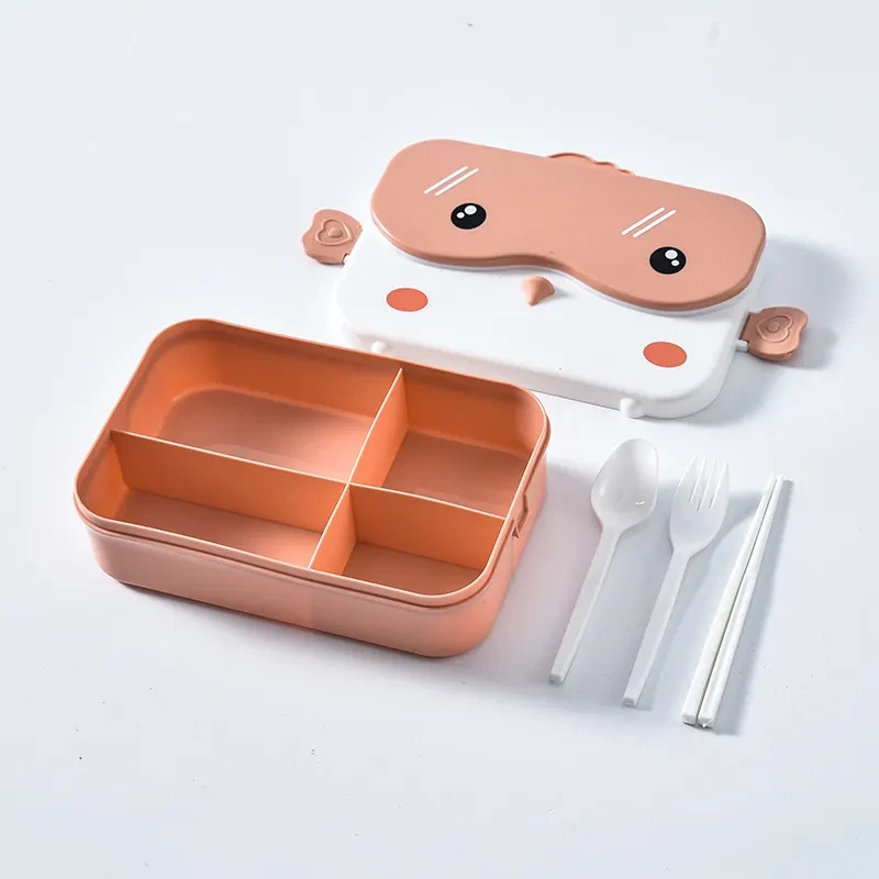 Cute Cartoon Plastic PP Bento Box Students Portable Lunch