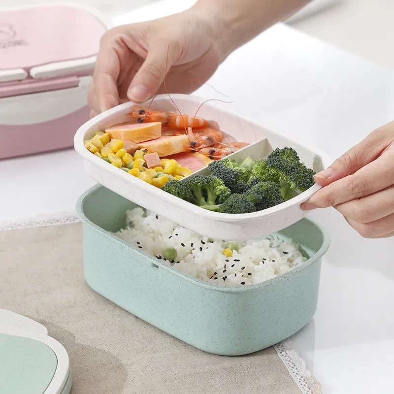 Cute Portable Compartment With Lid Japanese Style Cooler