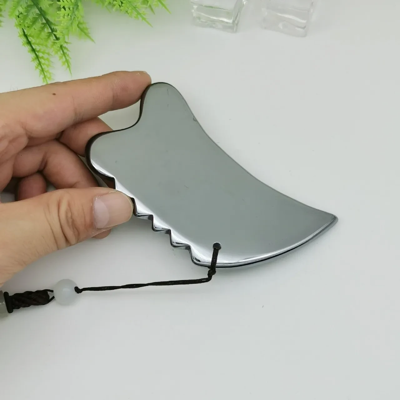 Natural Terahertz THz Energy Stone Scraping Board Activates Meridians