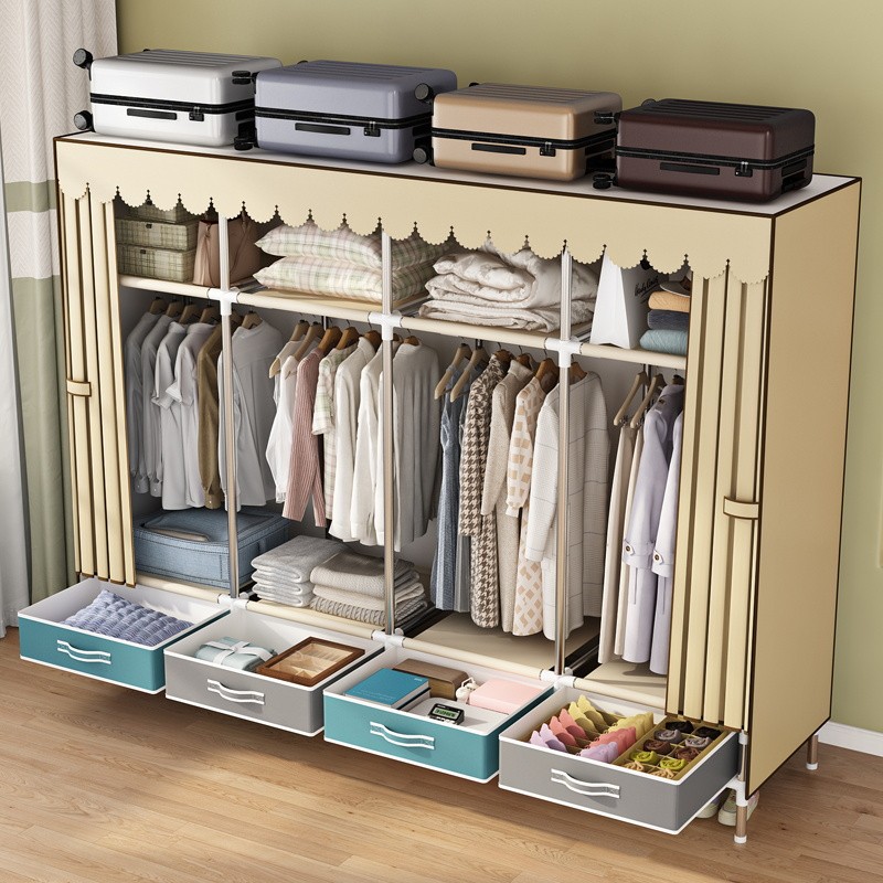 Simple Wardrobe with Sturdy & Durable Fabric Cabinet