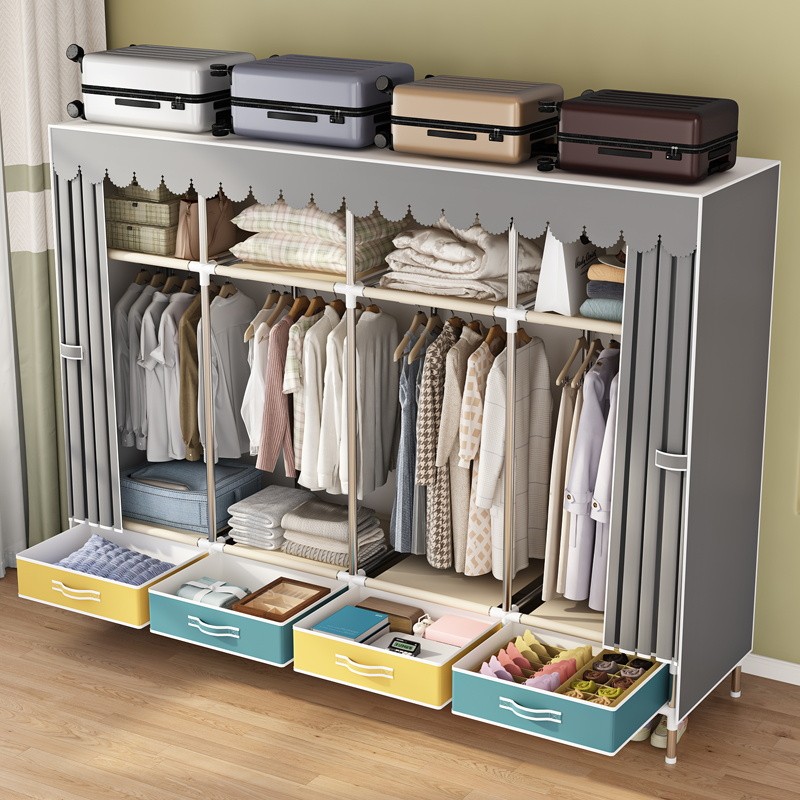 Simple Wardrobe with Sturdy & Durable Fabric Cabinet