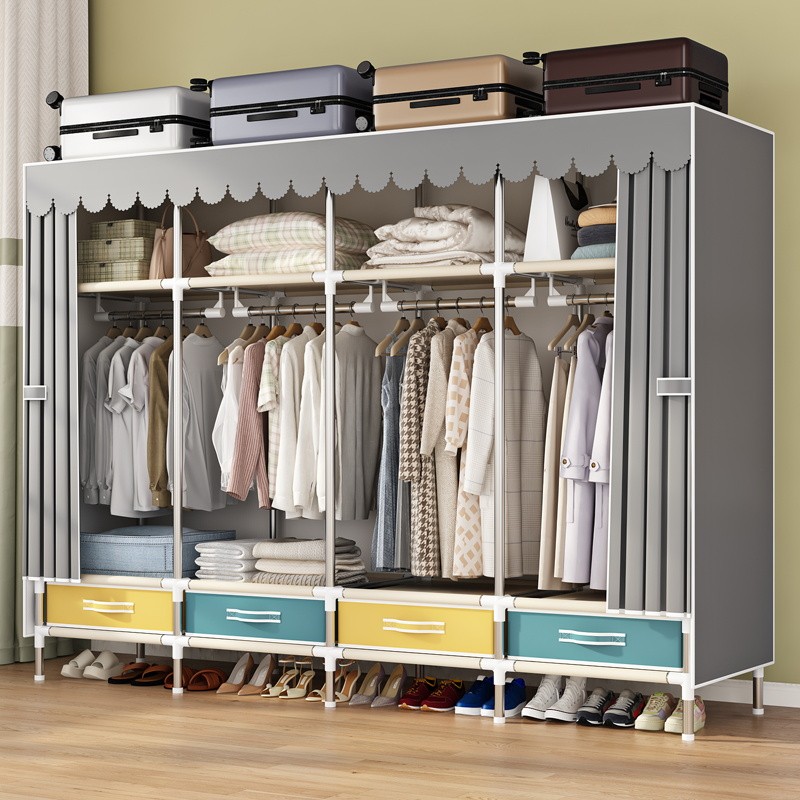 Simple Wardrobe with Sturdy & Durable Fabric Cabinet