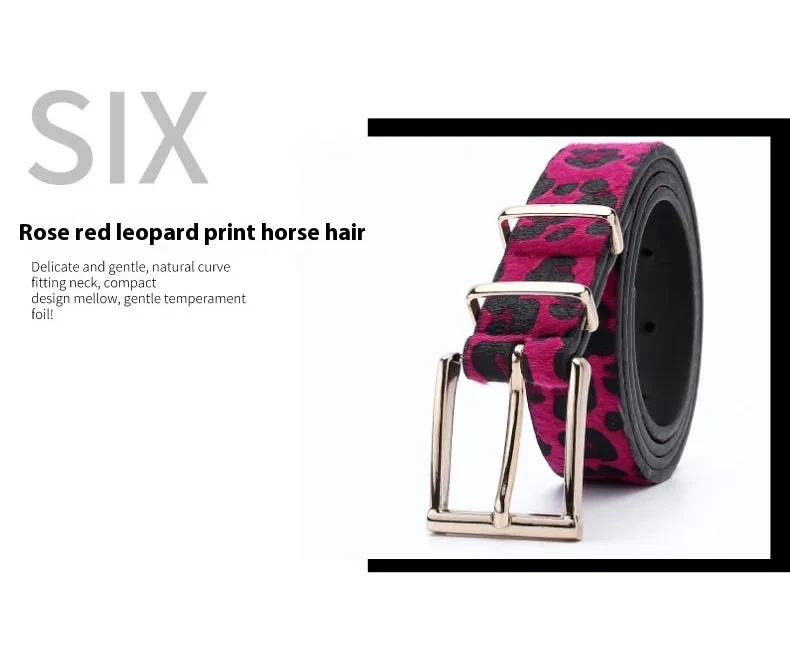 Female Ornament Creative Style Leopard Print Horse Hair Belt