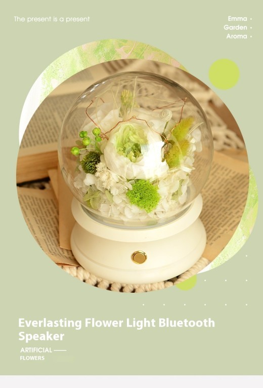 Teacher's Day Gift Simple Preserved Fresh Flower Bluetooth Speaker