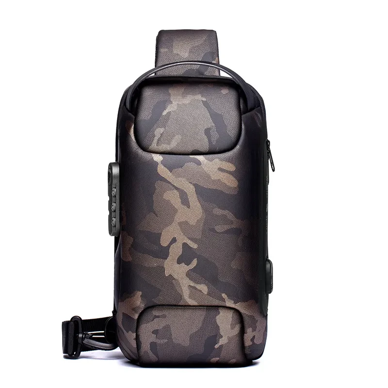 Waterproof USB Bag Men Chest Pack