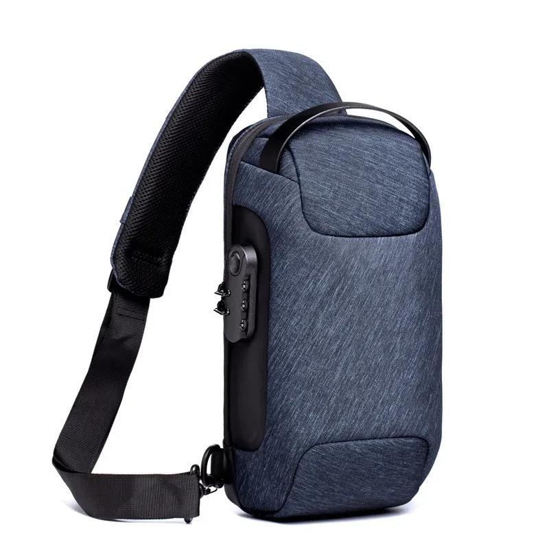 Waterproof USB Bag Men Chest Pack